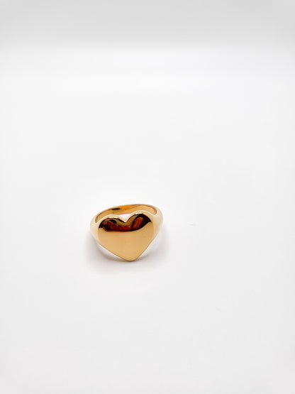 Gold plated heart shape ring