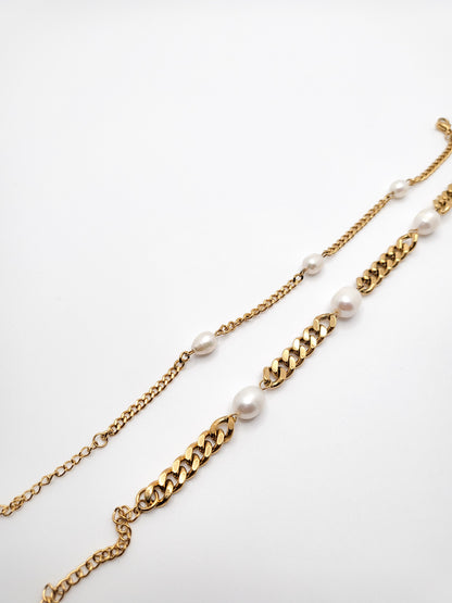 Chunky and small cuban gold plated chain comparation