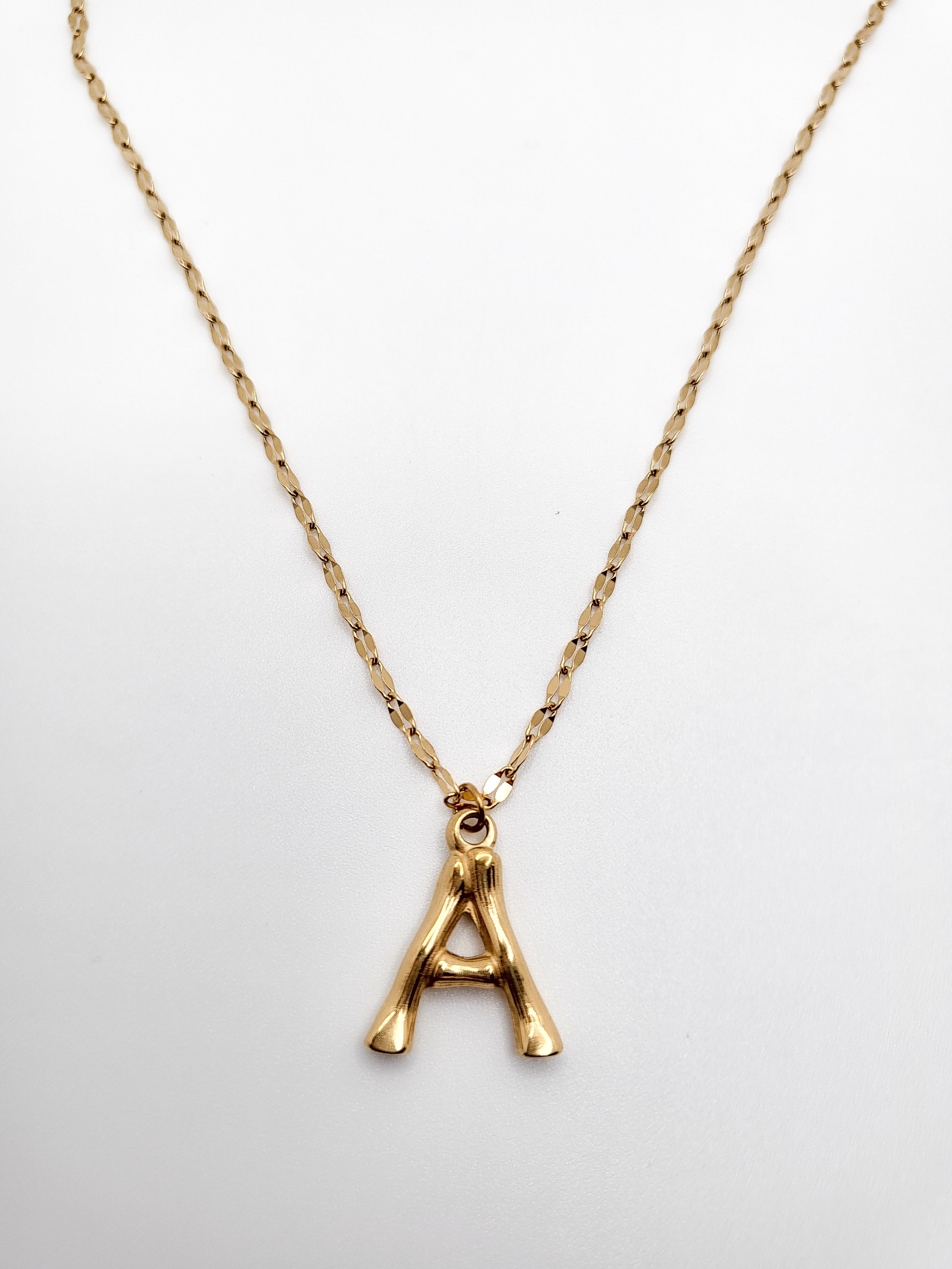 Initial on sale necklace bamboo