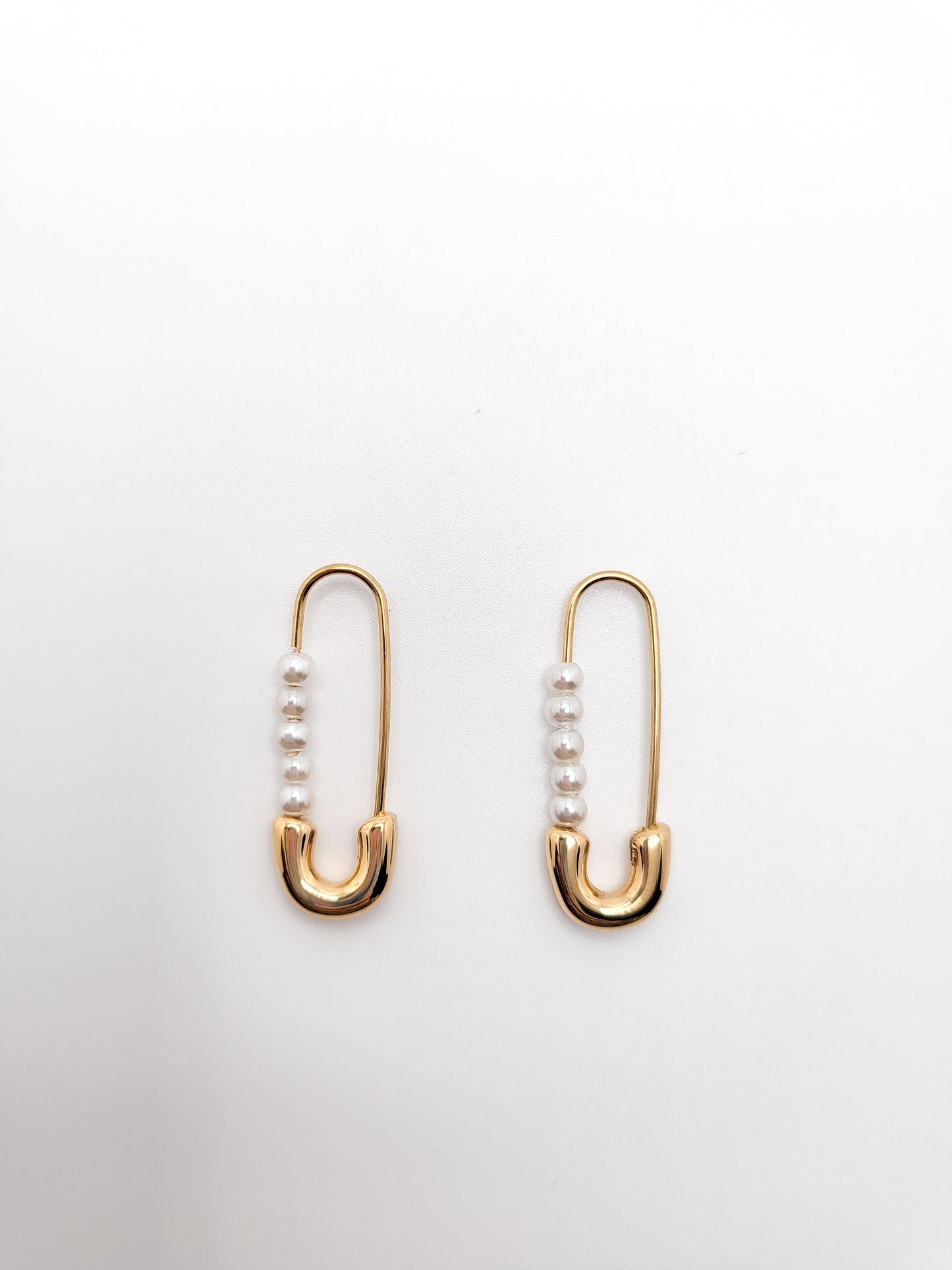 Gold plated pearl clip earrings