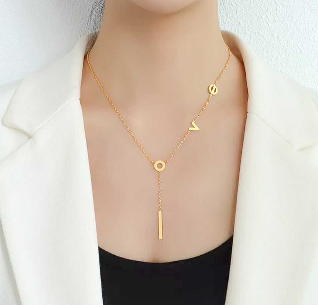 Love necklace on a model